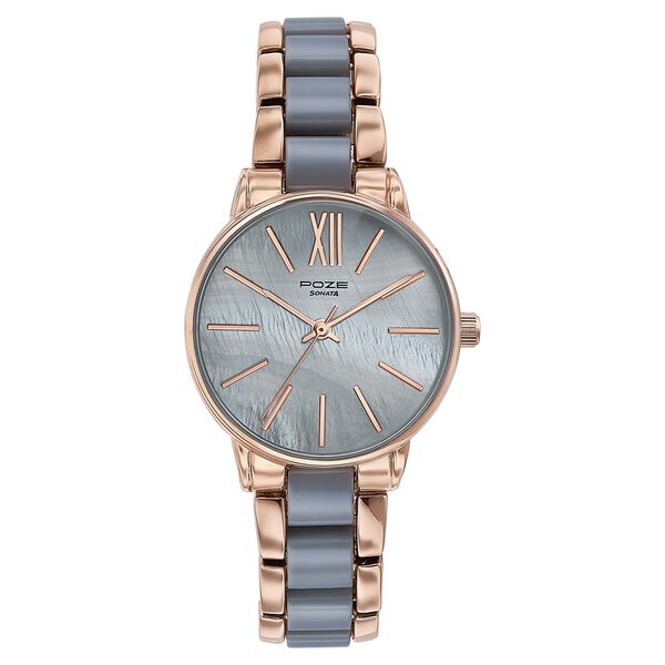Sonata Poze Quartz Analog Green Dial Metal Strap Watch For Women - image number 1