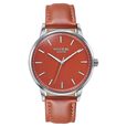 Poze By Sonata Quartz Analog Orange Dial Orange Leather Strap Watch For Men - image number 1