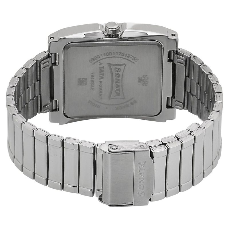Sonata Quartz Analog White Dial Metal Strap Watch for Men - image number 3
