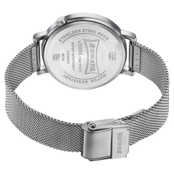 Sonata Elegent Essentials Quartz Analog Pink Dial Stainless Steel Strap Watch For Women - image number 4
