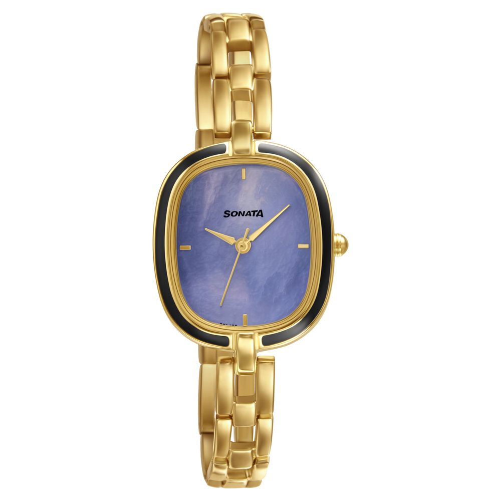 Buy Online Sonata Wedding Mother of Pearl Dial Women Watch With Metal Strap 8168ym02 p Sonata