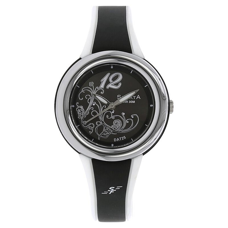 Sonata Quartz Analog Black Dial Plastic Strap Watch for Women - image number 0
