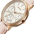 Sonata Eternia Quartz Multifunction Silver Dial Leather Strap Watch For Women - image number 3