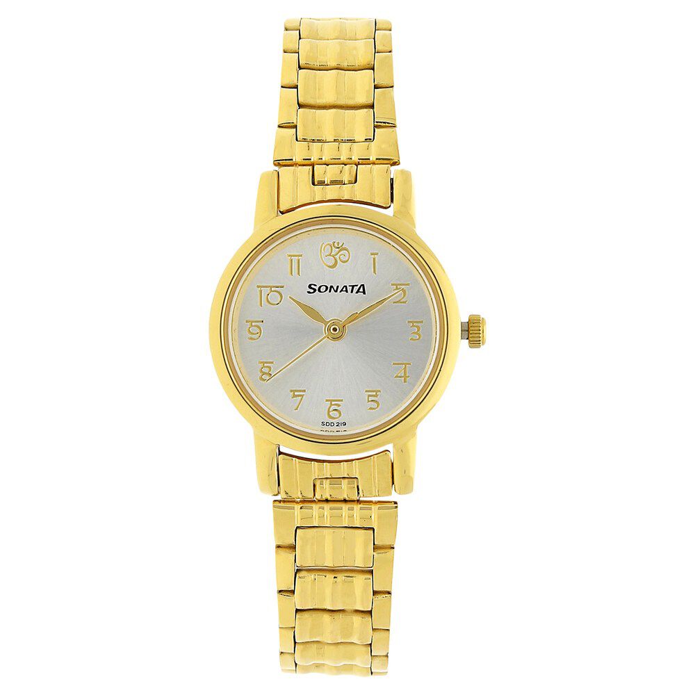Sonata Quartz Analog Silver Dial Metal Strap Watch for Women