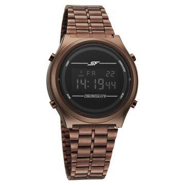 SF CirQle Digital Dial Brown Stainless Steel Strap Watch For Men