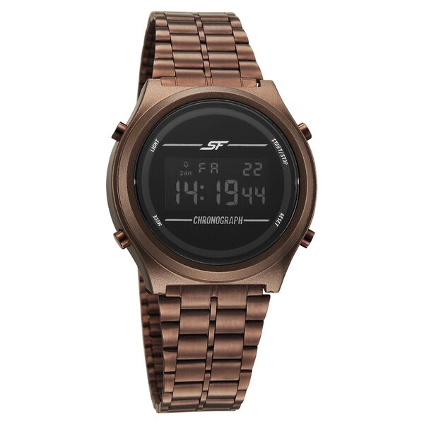 SF CirQle Digital Dial Brown Stainless Steel Strap Watch For Men - image number 0