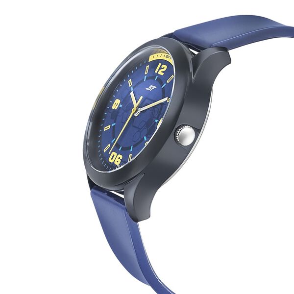 SF Quartz Analog Blue Dial PU Strap Watch for Men - image number 2