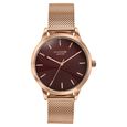 Poze By Sonata Quartz Analog Wine Red Dial Rose Gold Metal Strap Watch For Women - image number 1