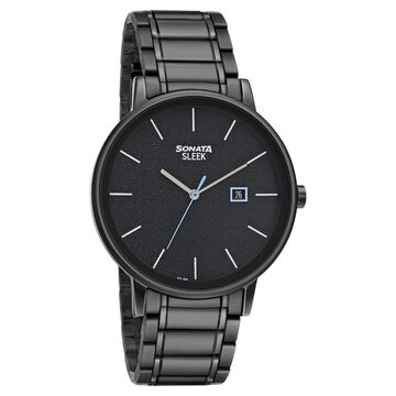 Sonata Quartz Analog with Date Stainless Steel Strap Watch for Men