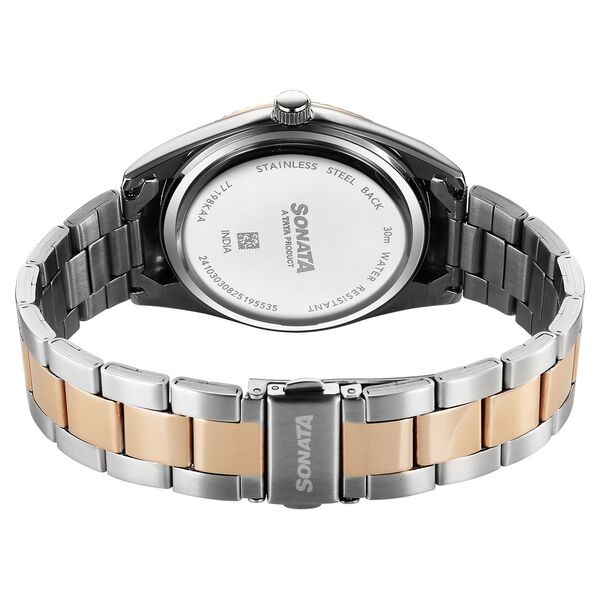 Sonata Festive Quartz Analog with Date Green Dial Metal Strap Watch For Men - image number 5