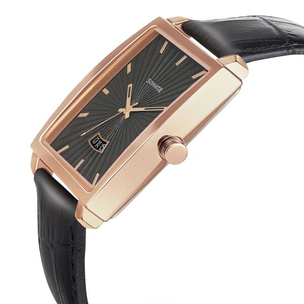 Sonata Quartz Analog Leather Strap Watch for Men - image number 2