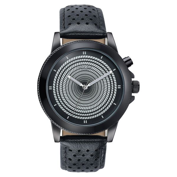Poze By Sonata Quartz Analog Black Dial Black PU Leather Strap Watch For Men - image number 1