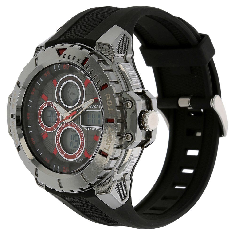 Buy Online SF Quartz Analog Digital Grey Dial Plastic Strap Watch for Men 77044pp01 Sonata