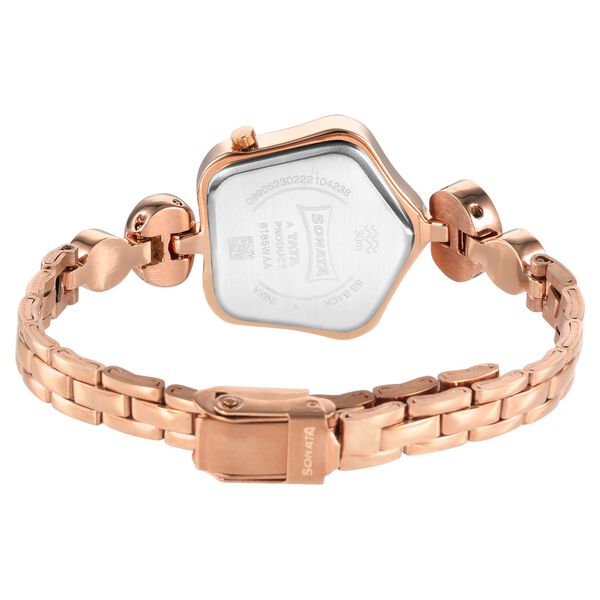 Sonata Utsav Pink Dial Rose Gold Bi Metal Strap Watch for Women - image number 3