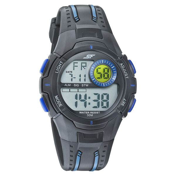 SF Digital Dial Black PU Strap Watch for Men - image number 0