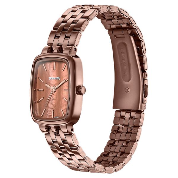 Sonata Festive Quartz Analog Brown Dial Brown Metal Strap Watch For Women - image number 2