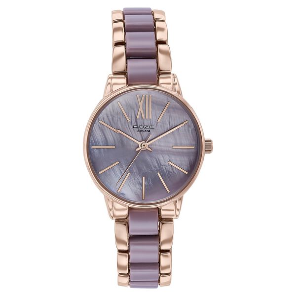 Sonata Poze Quartz Analog Pink Dial Metal Strap Watch For Women - image number 1