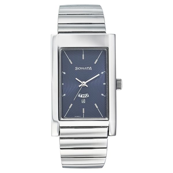 Sonata Quartz Analog with Date Blue Dial Strap Watch for Men - image number 0