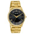 Sonata Traditional Essentials Black Dial Gold-Tone Stainless Steel Strap Watch - image number 1