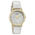 Sonata Glam Gold Quartz Analog Off White Dial Leather Strap Watch For Women - image number 1