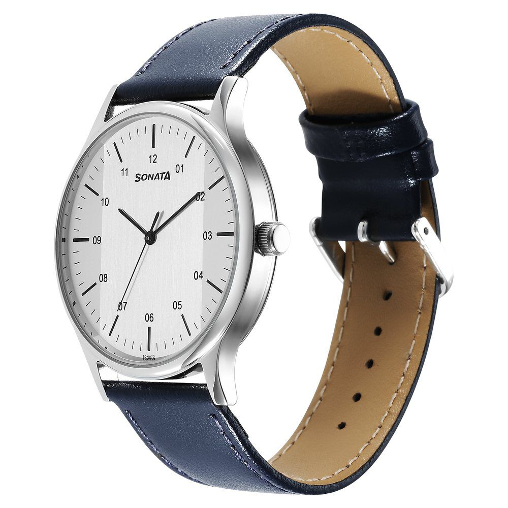Sonata White Dial Analog Watch for Men-NR77049SM02 : Amazon.in: Fashion
