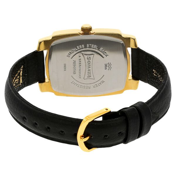 Sonata Quartz Analog Silver Dial Leather Strap Watch for Men - image number 3