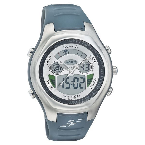Sonata Quartz Analog Silver Dial Strap Watch for Men - image number 0