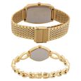 Sonata Quartz Analog Champagne Dial Stainless Steel Strap Watch for Couple - image number 3