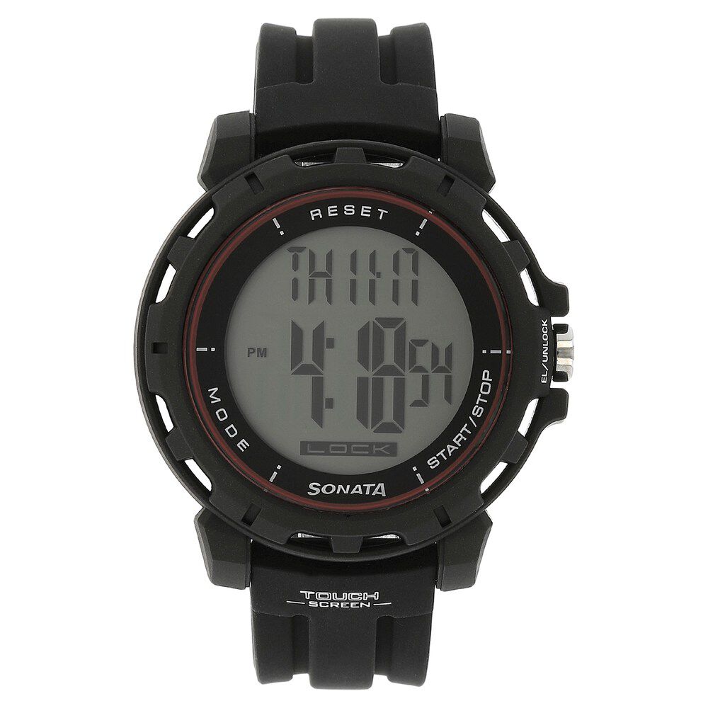 Buy Online SF Digital Dial Plastic Strap Watch for Men nl77037pp07 Sonata