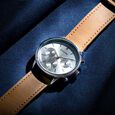Sonata Quartz Multifunction Black Dial Black Leather Strap Watch For Men