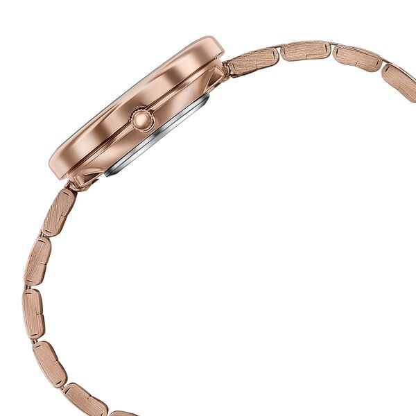 Poze Poze Quartz Analog Beige Dial Rose Gold Metal Strap Watch For Women - image number 5