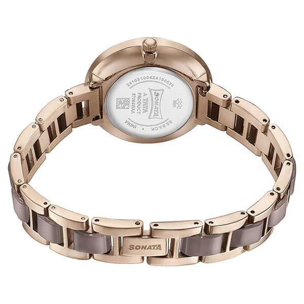 Sonata Quartz Analog Mother of Pearl Dial Two Toned Stainless Steel Strap Watch For Women - image number 5