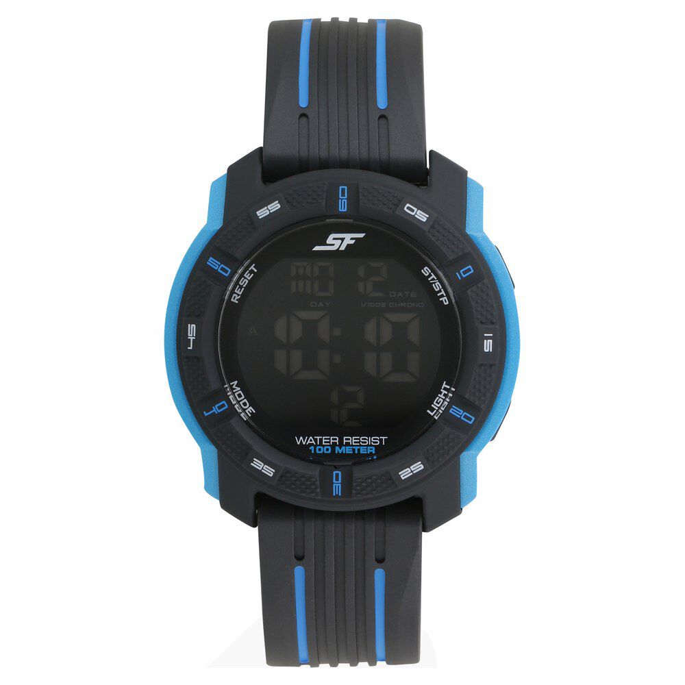 Buy Online SF Digital Dial Black Plastic Strap Watch for Men nm77079pp04w Sonata