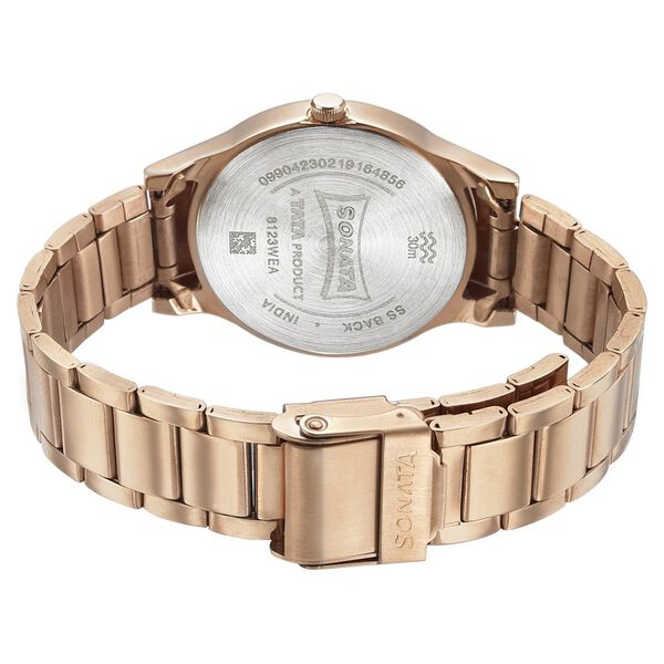 Sonata Blush It Up Rose Gold Dial Women Watch With Stainless Steel Strap - image number 3