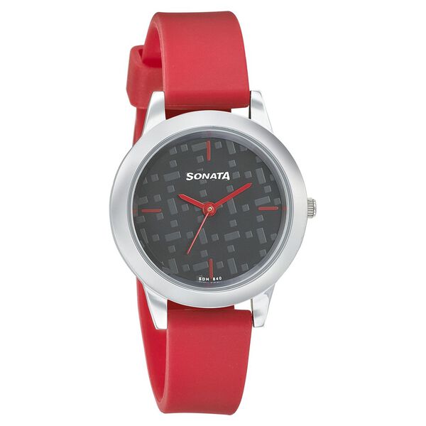 Sonata Splash Grey Dial Women Watch With Silicone Strap - image number 0