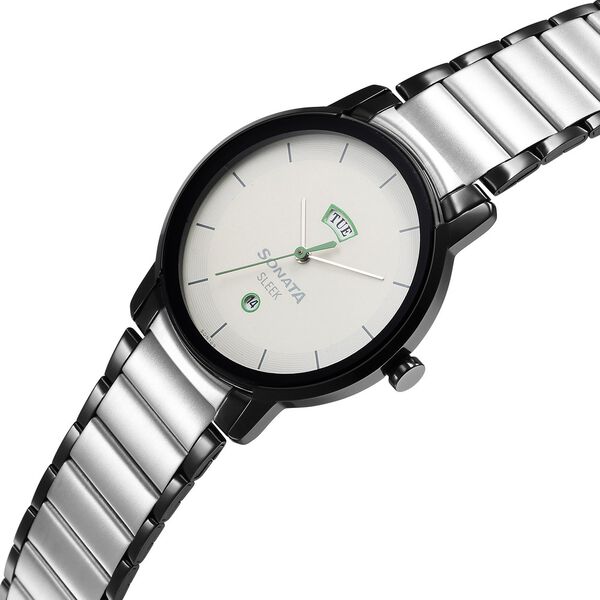 Sleek Grey Dial Analog with Day and Date Watch for Men - image number 2