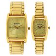 Sonata Quartz Analog Champagne Dial Stainless Steel Strap Watch for Couple - image number 0