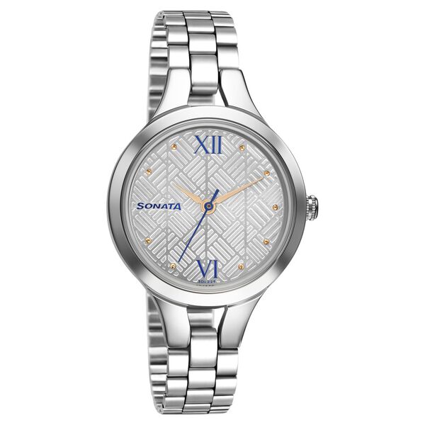 Sonata Workwear White Dial Women Watch With Stainless Steel Strap - image number 0