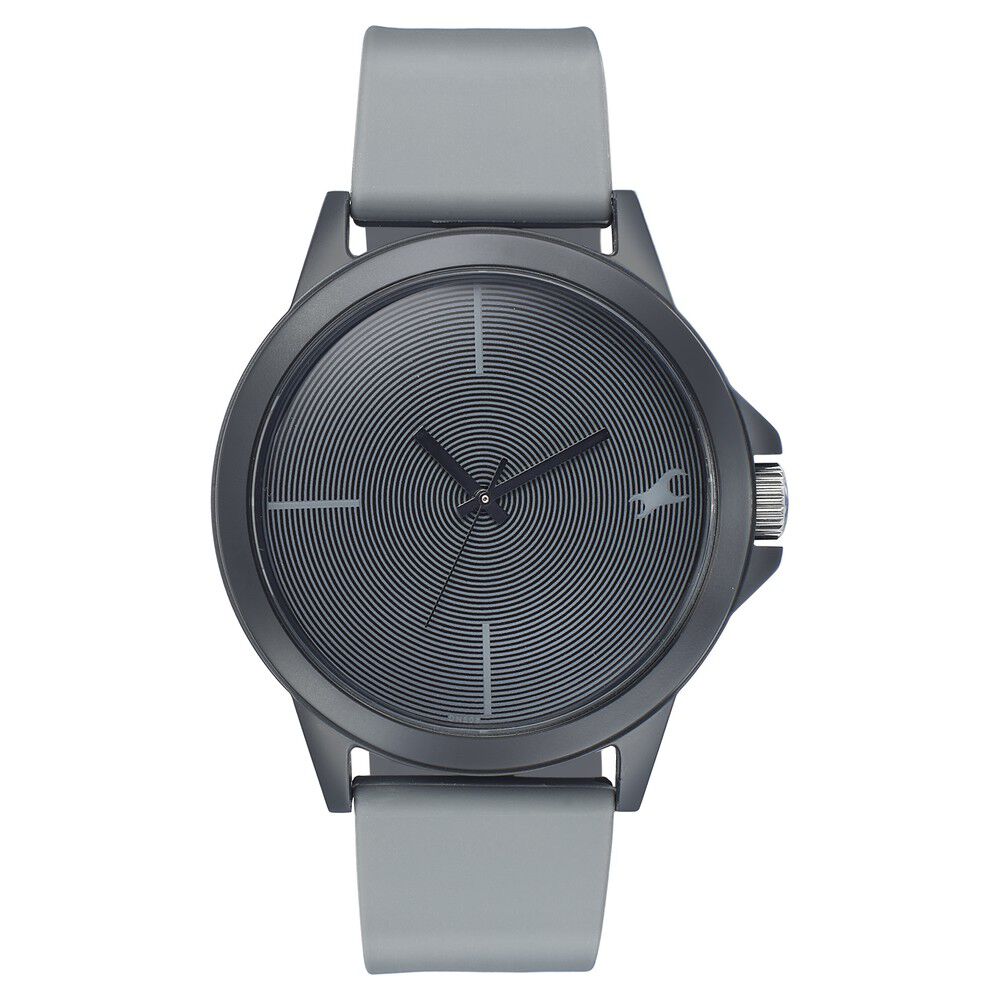 Fastrack Tees Quartz Analog Grey Dial Silicone Strap Unisex Watch