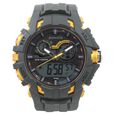 SF Quartz Analog Digital Black Dial Plastic Strap Watch for Men