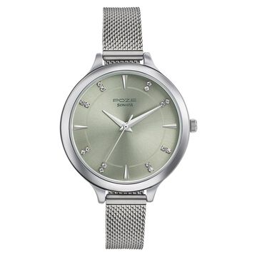 Sonata Poze Quartz Analog Green Dial Stainless Steel Strap Watch for Women