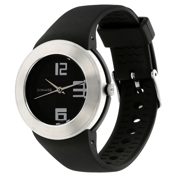 SF Quartz Analog Black Dial Plastic Strap Watch for Women - image number 1