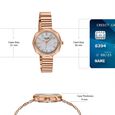 Poze Poze Quartz Analog White Dial Rose Gold Stainless Steel Strap Watch For Women - image number 3