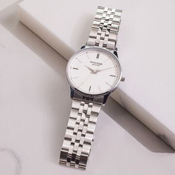 Sonata Poze Quartz Analog Silver Dial Silver Color Stainless Steel Strap Watch For Men