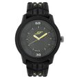 SF Quartz Analog Black Dial Plastic Strap Watch for Men