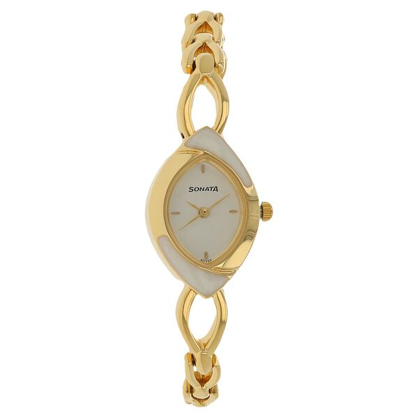 Sonata Quartz Analog White Dial Metal Strap Watch for Women - image number 0