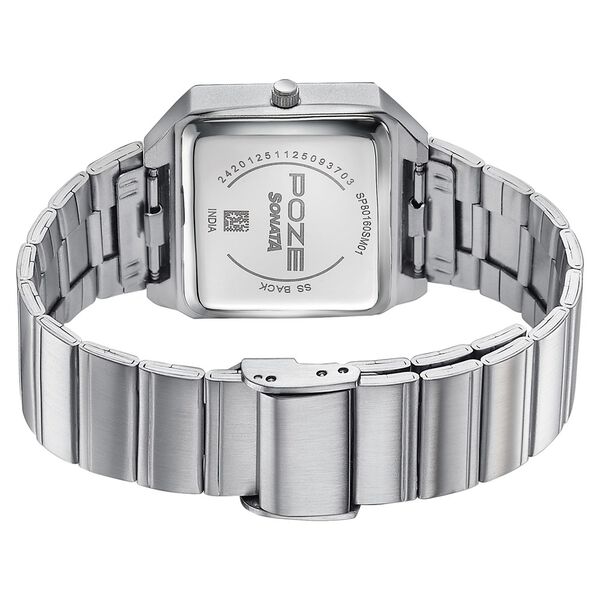 Poze By Sonata Quartz Analog Silver Dial Silver Stainless Steel Strap Watch - image number 6