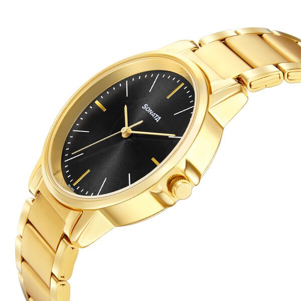 Sonata Quartz Analog Grey Dial Stainless Steel Strap Watch for Men - image number 2