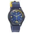 SF Quartz Analog Blue Dial PU Strap Watch for Men
