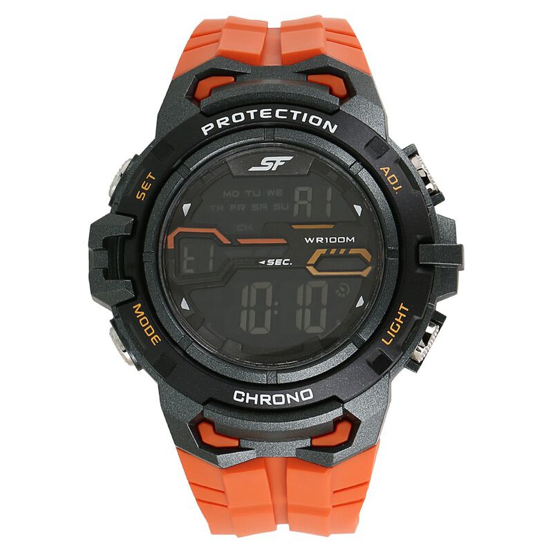 SF Super Fibre Digital Dial Plastic Strap Watch for Men